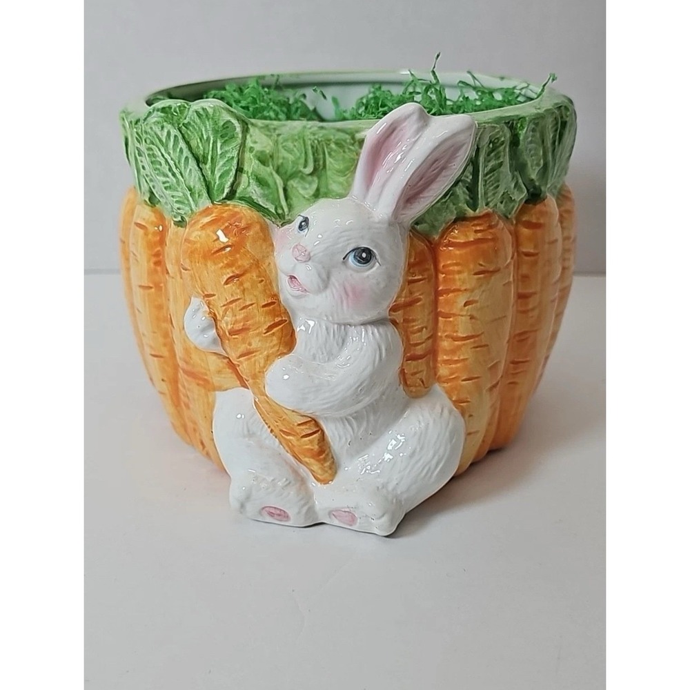 Bunny Rabbit Carrot Vase Planter/Candy